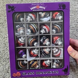 Christopher Radko Shiny Brite Halloween Mini Bulbs Tree Ornaments Cats Bats 20